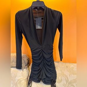 FN black draw string shorts jumpsuit